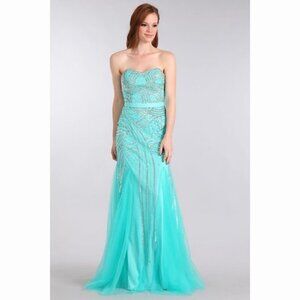 AQUA Tulle Sequin Dress